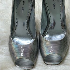 Gianni bini silver open toes heels 3.5  inch heel
